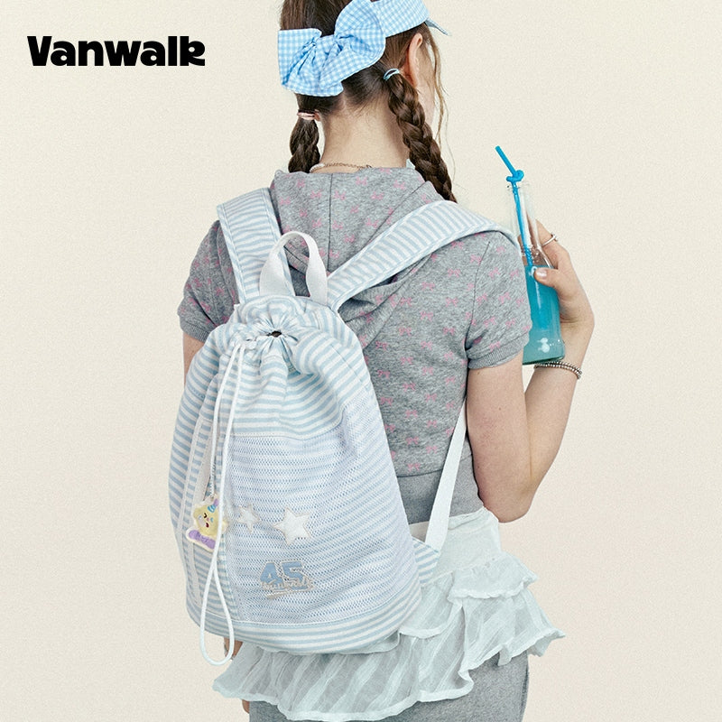 VANWALK Fruit Power v2962 New Style Sports Travel Drawstring Backpack Women's Commuter Casual Canvas Bag