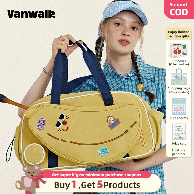 VANWALK Fruit Power V2964 Large Capacity Travel Bag Women's Badminton Racket Bag Fitness Sports Tote Bag