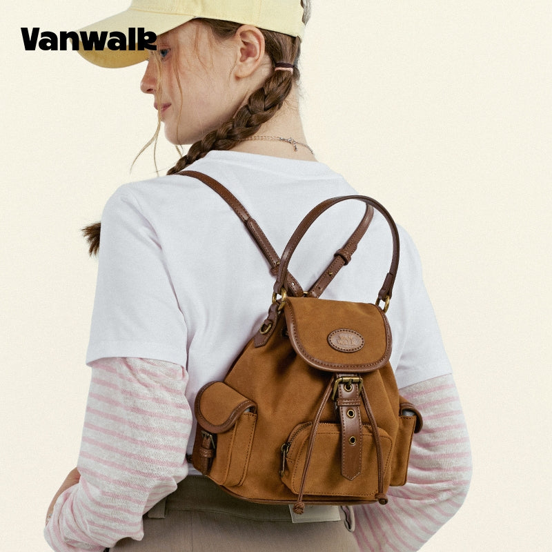 VANWALK Fruit Power V2965 Niche Instagram-Style Mini Drawstring Backpack Women's Casual Handheld Backpack