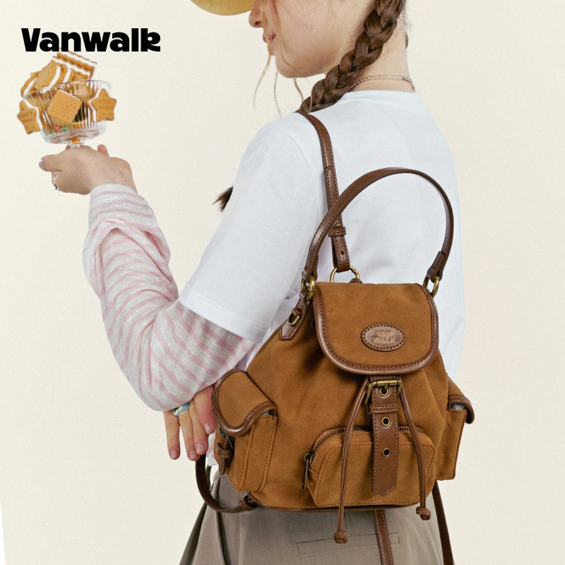VANWALK Fruit Power V2965 Niche Instagram-Style Mini Drawstring Backpack Women's Casual Handheld Backpack