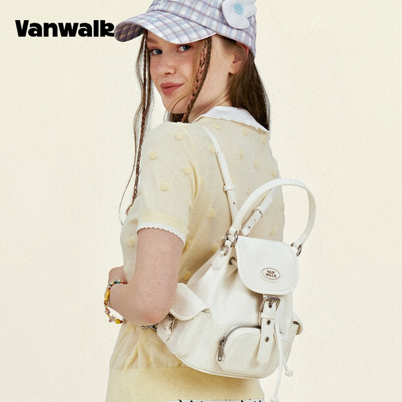 VANWALK Fruit Power V2965 Niche Instagram-Style Mini Drawstring Backpack Women's Casual Handheld Backpack