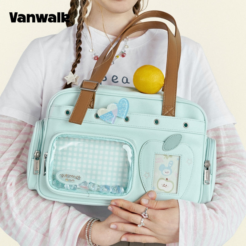 VANWALK Fruit Power V2968 Large Capacity Backpack Anime-Style Daily Small-Portion Snack Bag Handheld Single-Shoulder Bag