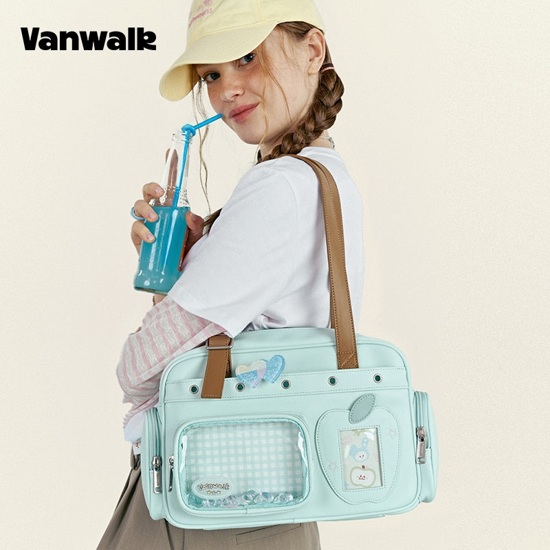 VANWALK Fruit Power V2968 Large Capacity Backpack Anime-Style Daily Small-Portion Snack Bag Handheld Single-Shoulder Bag