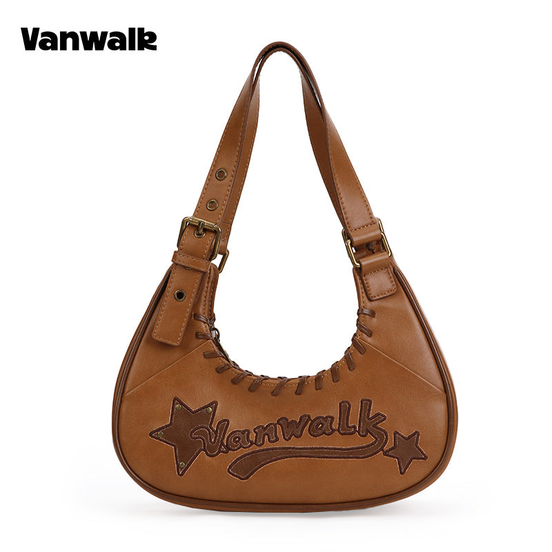 กระเป๋าสะพายไหล่ขนาดเล็ก VANWALK รุ่น Gulugulu Series Original Star ลายรูดาว ทำจากหนัง PU รุ่น V3051