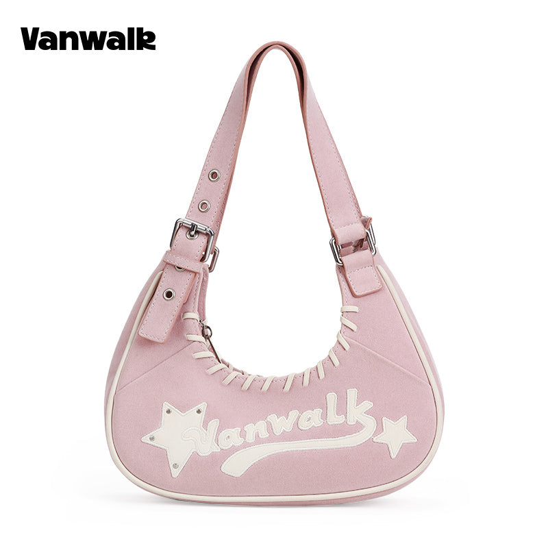 กระเป๋าสะพายไหล่ขนาดเล็ก VANWALK รุ่น Gulugulu Series Original Star ลายรูดาว ทำจากหนัง PU รุ่น V3051